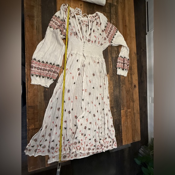 Free People Tops - Free People Bohemian White Maxi top with Embroidered Details